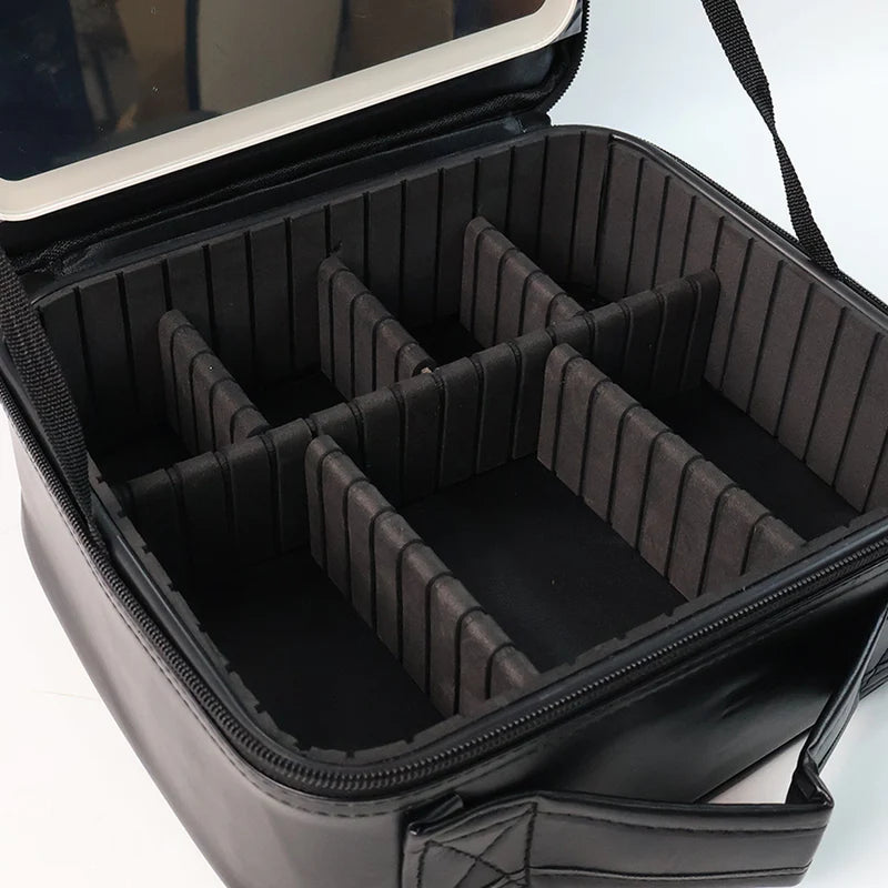 Black Premium LED Light Makeup Organizer Box (1 Pc)