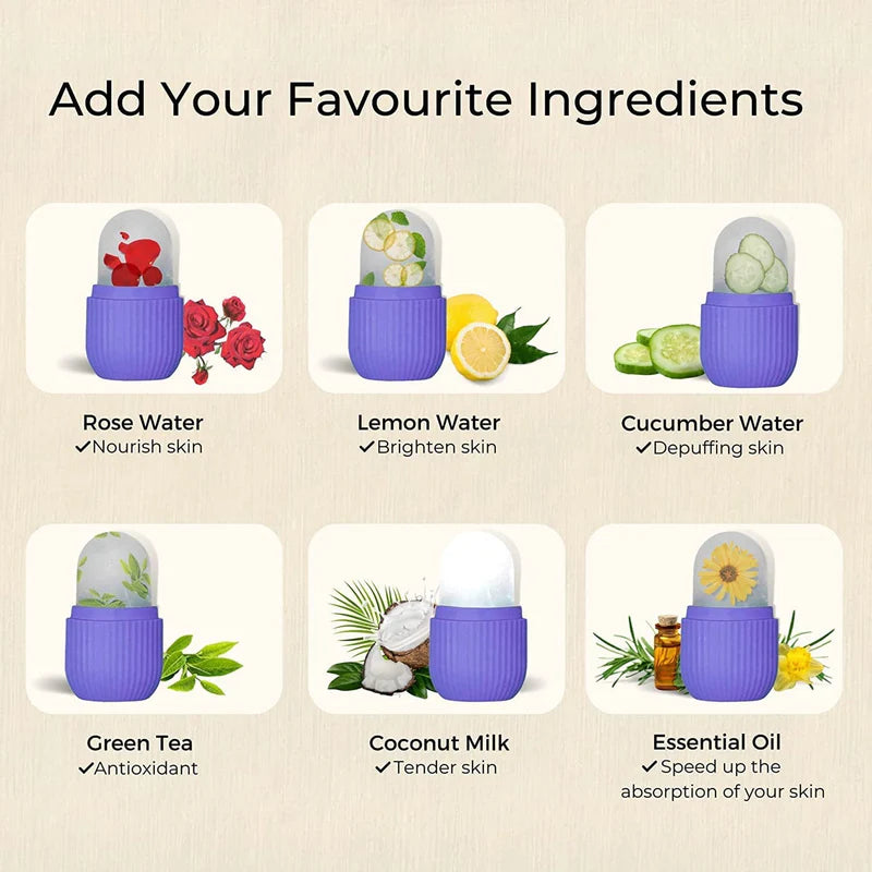 Beauty Ice Roller for Face Massager & Eye Reusable Face Rollers Facial Roller Box