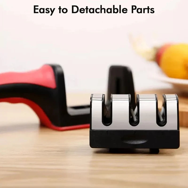 Manual Knife Sharpener 3 Stage Sharpening Tool for Ceramic Knife and Steel Knives.