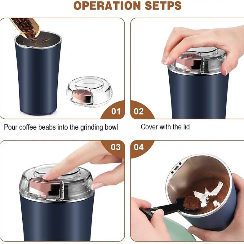 Portable 4-Blade Mini Grinder & Blender for Home & Office